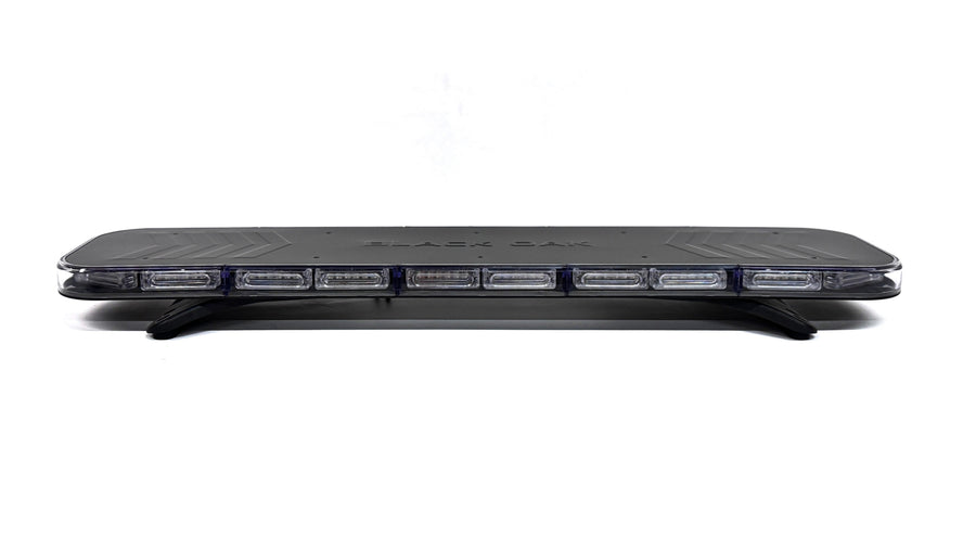 Black Oak LED XDR-48 emergency warning light bar shown in side profile