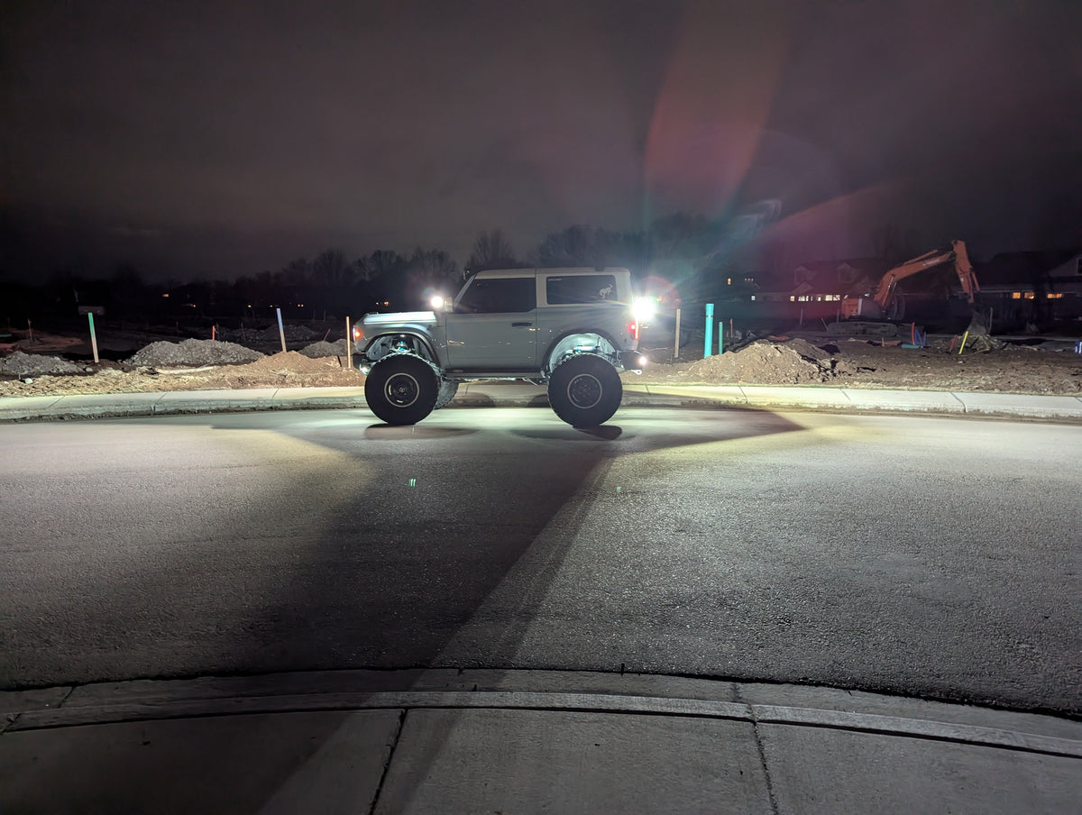 Rear-facing auxiliary LED lights on a vehicle, from Black Oak LED's January 2025 giveaway announcement.