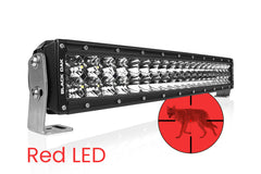 New - 20 Inch Curved Red LED Predator Hunting LED Light Bar - Combo Optics - Black Oak LED Pro Series 3.0