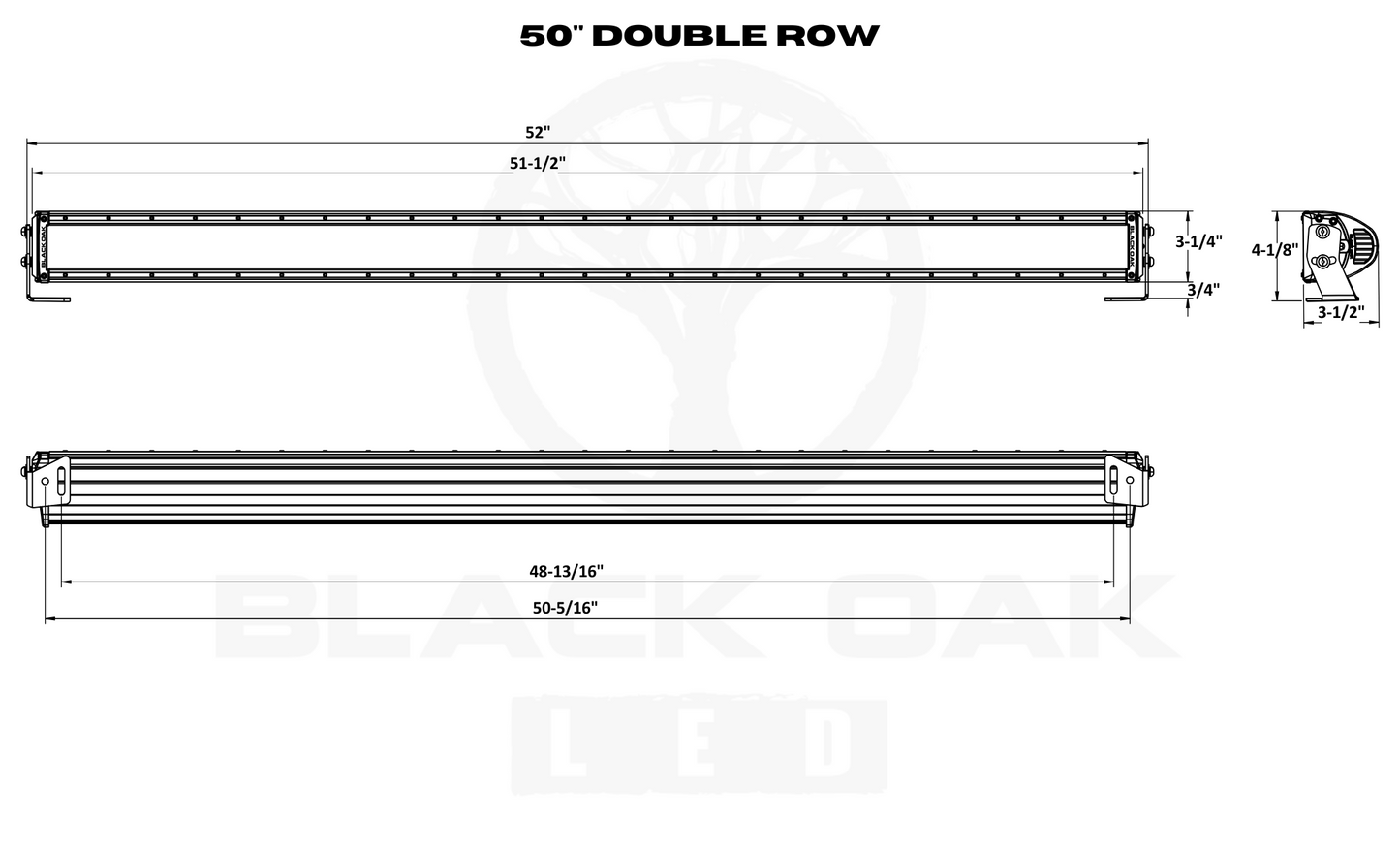 50 Inch LED Light Bar – Double Row | Spot, Flood, or Combo Optics | Pro Series 3.0 (300W / 500W)