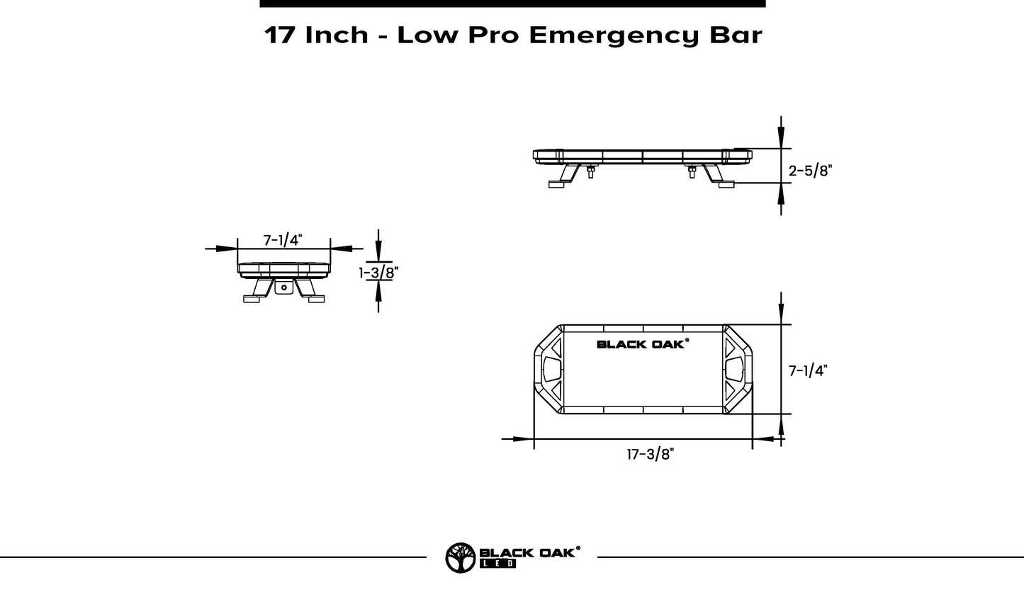 New - 17" Low Pro Emergency Light Bar