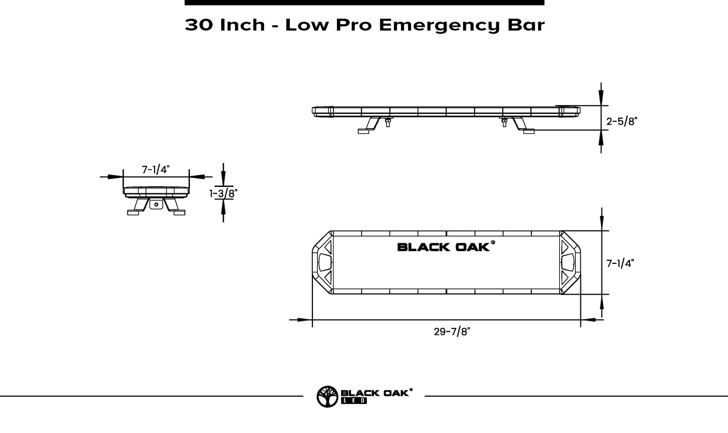 New - 30" Low Pro Emergency Light Bar