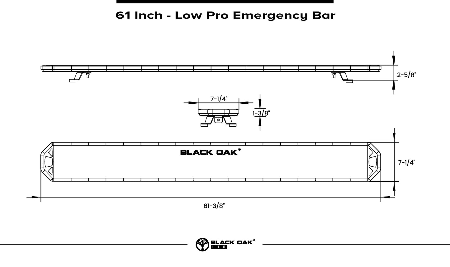 New - 61" Low Pro Emergency Light Bar