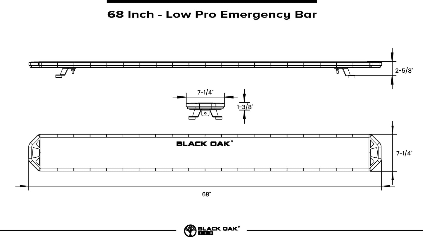 New - 68" Low Pro Emergency Light Bar