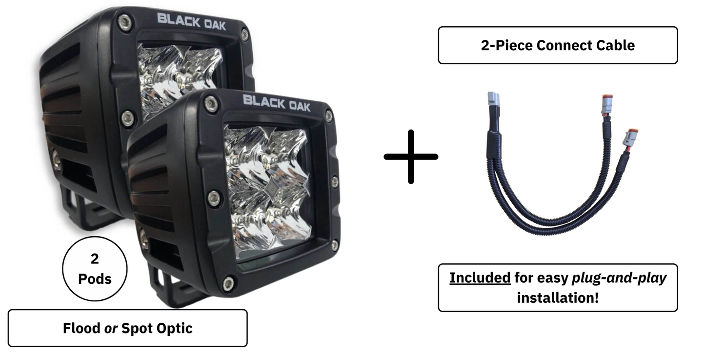 2 Inch LED Pod Light (Pair) | Spot or Flood Optics | Pro Series 3.0 (20W / 40W)