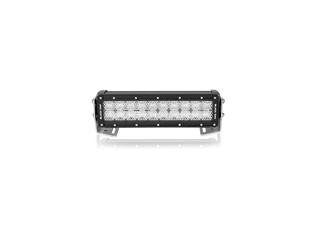 10 Inch Diffused Double Row: Black Oak LED Pro Series 2.0 Dual Row LED Light Bar Front View