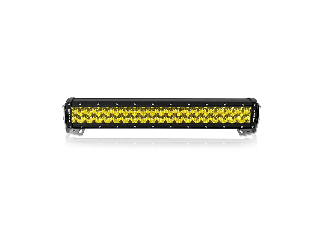 20 Inch Yellow Lens Fog Light in Double Row: Black Oak LED Pro Series 3.0 Dual Row LED Light Bar - Combo Optics (200w)