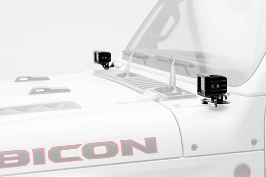 2018-2025 Jeep JL, Gladiator A Pillar LED Kit with (2) 3 Inch LED Pod Lights