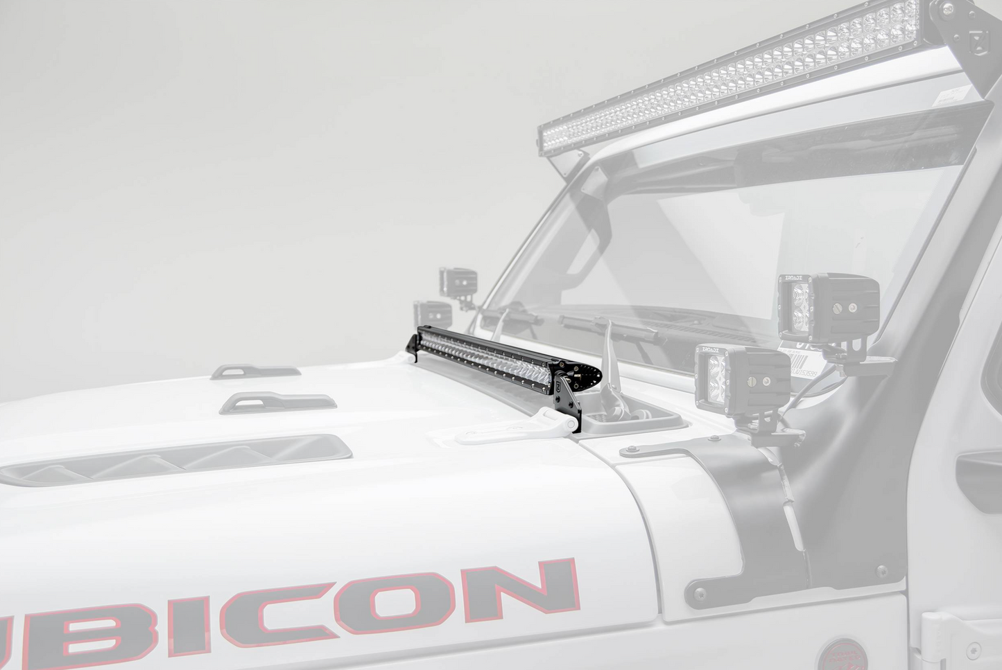 2018-2025 Jeep JL/Gladiator Hood Cowl LED Kit (1) 30" Single-Row LED Light Bar