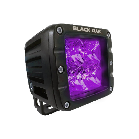 New - 2 Inch Ultraviolet UV Blacklight Pod Light Marine Rated - Black Oak  LED Pro Series 3.0