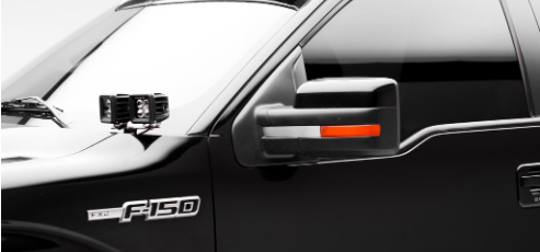 15-17) Ford F150 - Hood Hinge Ditch Lighting Kit - 4 Pods - Black Oak LED