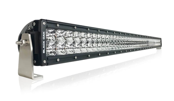 A 50-inch Black Oak LED double row light bar, one of the full-size bars reviewed here.