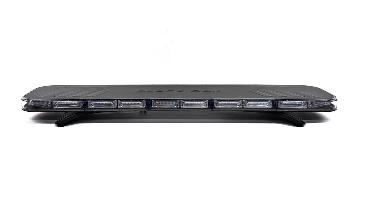 Black Oak LED XDR-48 emergency warning light bar shown in side profile