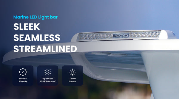 A Black Oak LED marine double row light bar product shot, the Marine Series product line this article introduces.