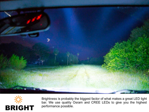 A 30-inch Black Oak LED S-Series single row stealth light bar, the single row light bar this article covers.