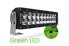 New - 10 Inch Green LED Hog Hunting LED Light Bar - Combo Optics - Black Oak LED Pro Series 3.0