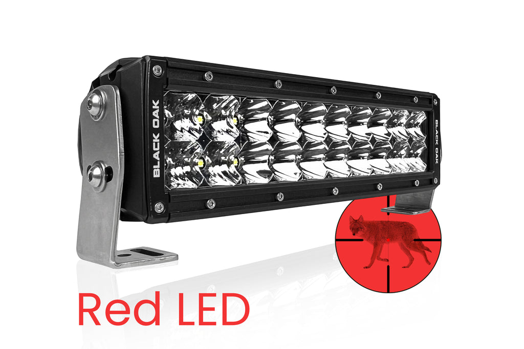 New - 10 Inch Red LED Predator Hunting LED Light Bar - Combo