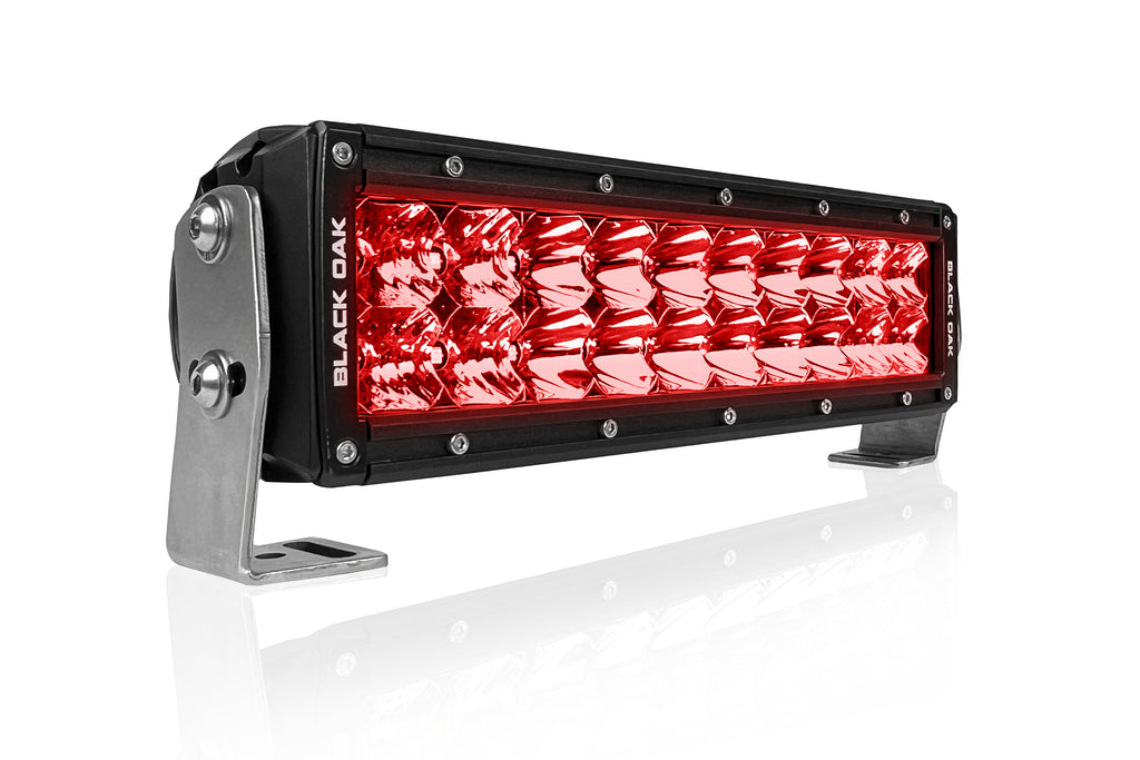 New - 10 Inch Red LED Predator Hunting LED Light Bar - Combo Optics - Black  Oak LED Pro Series 3.0 - Black Oak LED