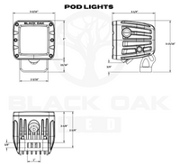 Marine LED Spreader Light Pod Kit - Black Oak LED Pro Series 3.0