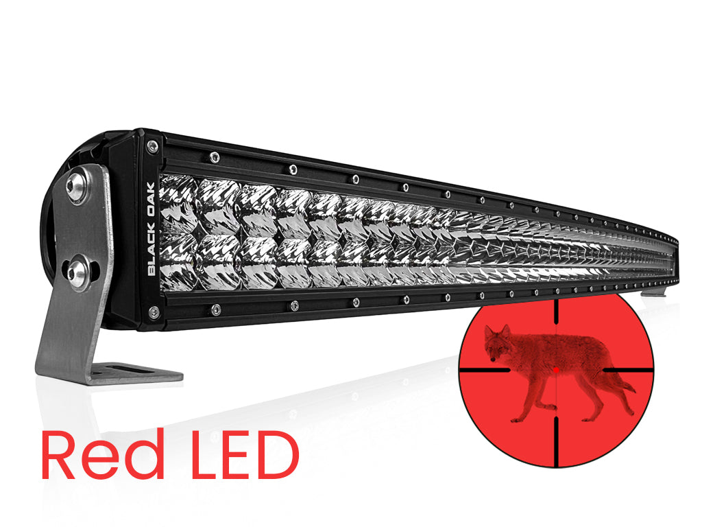 New 40 Inch Curved Red LED Predator Hunting LED Light Bar Combo Optics Black Oak LED Pro Series 3.0