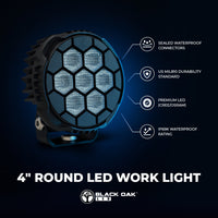 4" Round LED Work Light - Heavy Equipment & Forklift Flood Light - 45 Watt