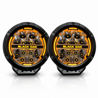NEW - 5 Inch Round Series LED Pair - With Amber & White Halo - 60W