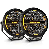NEW - 9 Inch Round Series LED Pair - With Amber & White Halo (Backlight) - 150W