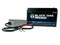 Black Oak Lithium 24V 75Ah Deep Cycle Trolling Motor Battery Kit