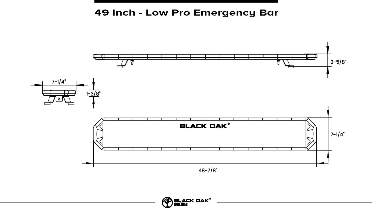New - 49" Low Pro Emergency Light Bar