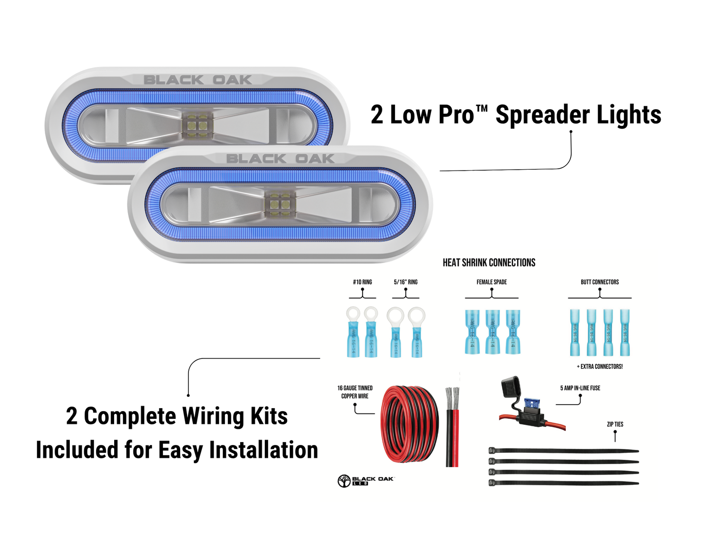Marine Low Pro LED Spreader Light Kit