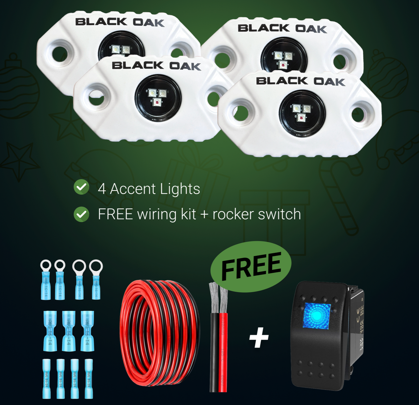 Accent Light Bundle - 4 Lights + Free Switch & 2 Free Wiring Kits