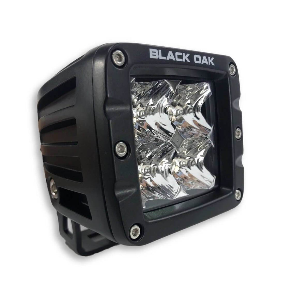 New - 2 Inch Amber LED POD Light: 3w - Flood - Black Oak LED Pro 2.0 Black Oak LED