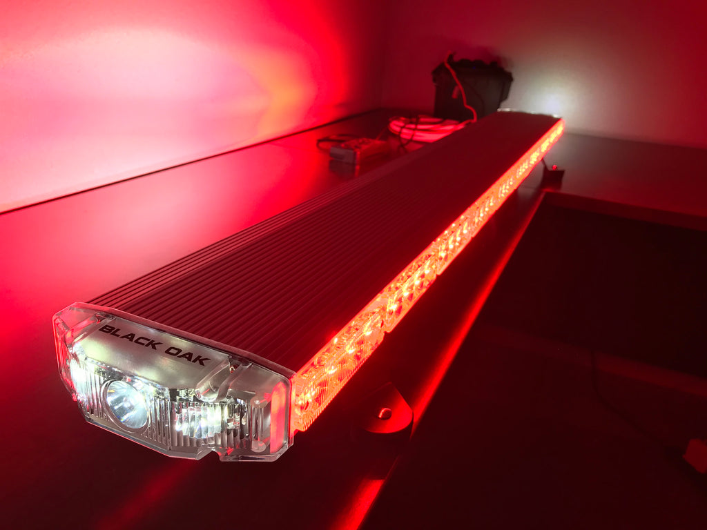 New- 48 Inch Emergency Light Bar, TIR Optics - Black Oak LED