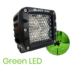 New - 2 Inch Green LED Diffused Hog Hunting Pod Light - Black Oak LED Pro Series 3.0