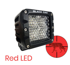New - 2 Inch Red LED Diffused Predator Hunting Pod Light - Black Oak LED Pro Series 3.0