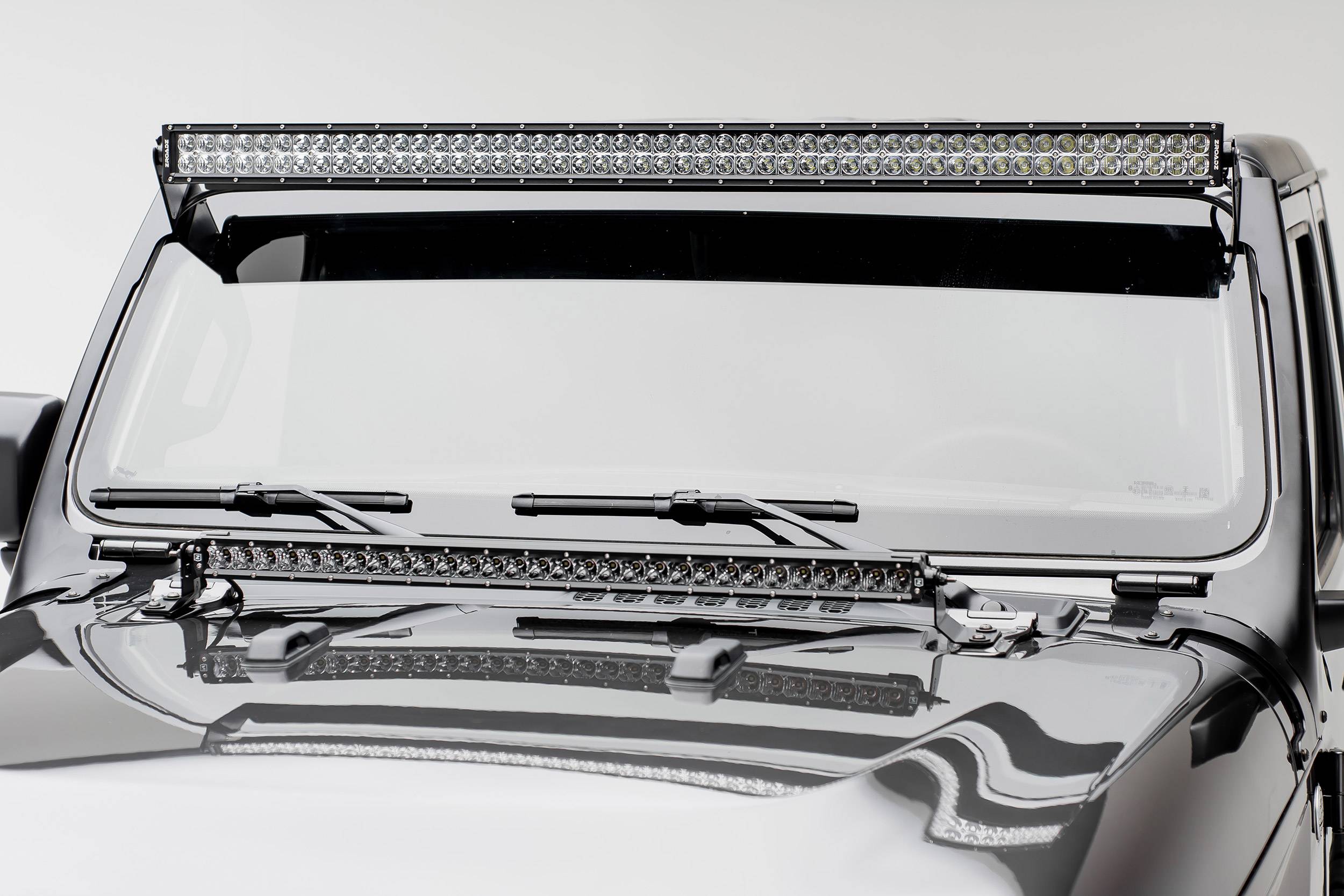 IRONWALLS 52 Inch LED Light Bar Combo Kit With 4 Pods & 7 Headlights For Jeep Wrangler TJ 1997-2006