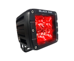 New - 2 Inch Red LED Predator Hunting Pod Light (Flood Optics) - Black Oak LED Pro Series 3.0